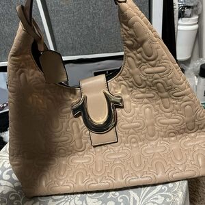 True Religion Tan Embossed Shoulder Bag